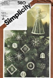 5180 SIMPLICITY CROCHET XMAS ORNAMENTS, TREE TOP  ANGEL 1981 PATTERN